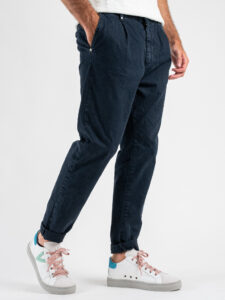 BL11 Pantalone cropped con pinces CALLEJON Blu (5)