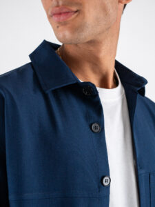 Coordinato Camicia con tasca frontale + Pantalone baggy fit con coulisse 7760 Blu (5)
