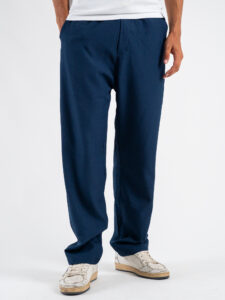 Coordinato Camicia con tasca frontale + Pantalone baggy fit con coulisse 7760 Blu (8)