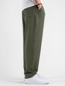 Coordinato Camicia con tasca frontale + Pantalone baggy fit con coulisse 7760 Verde (10)
