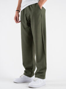 Coordinato Camicia con tasca frontale + Pantalone baggy fit con coulisse 7760 Verde (8)
