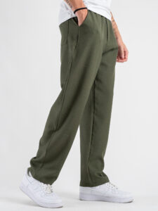 Coordinato Camicia con tasca frontale + Pantalone baggy fit con coulisse 7760 Verde (9)