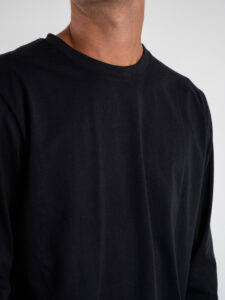 GIANNI LUPO T-shirt in cotone basica a manica lunga GL523L Black (5)