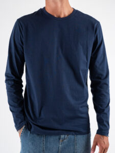 GIANNI LUPO T-shirt in cotone basica a manica lunga GL523L Navy (3)