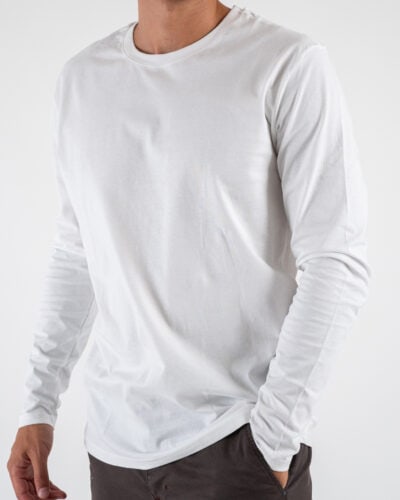 GIANNI LUPO T-shirt in cotone basica a manica lunga GL523L White