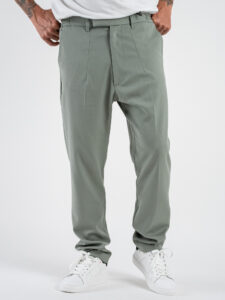 IMPERIAL Pantalone da abito con gamba lunga, morbida ed elastico in vita P5441P4929 Salvia (3)
