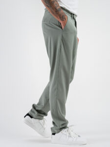 IMPERIAL Pantalone da abito con gamba lunga, morbida ed elastico in vita P5441P4929 Salvia (7)