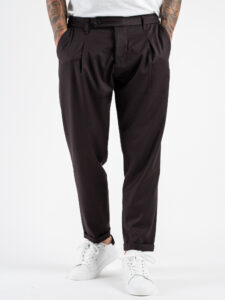 IMPERIAL Pantalone da abito con gamba morbida e pinces PD9CIBV Moro (1)