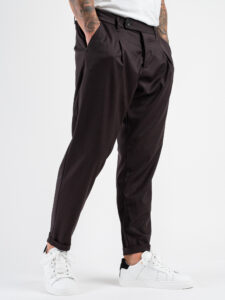 IMPERIAL Pantalone da abito con gamba morbida e pinces PD9CIBV Moro (3)