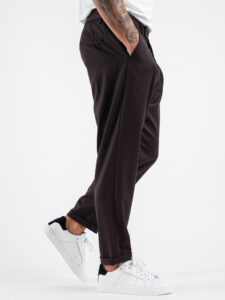 IMPERIAL Pantalone da abito con gamba morbida e pinces PD9CIBV Moro (4)