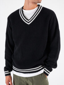 ONLY&SONS Maglione tennis con scollo v LIMA 22031007 Black2