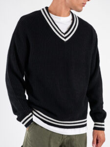 ONLY&SONS Maglione tennis con scollo v LIMA 22031007 Black4