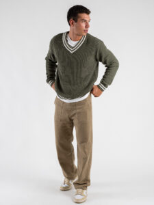 ONLY&SONS Maglione tennis con scollo v LIMA 22031007 Dusty Olive1