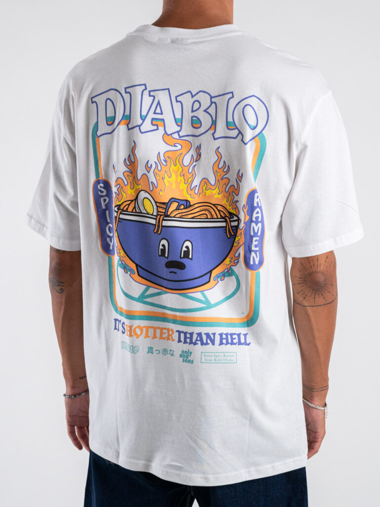 BEFIRST ONLY LIMITED Tシャツ　XL ONLY&SONS T-shirt over con stampa Diablo fronte/retro KEANE