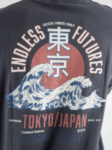 ONLY&SONS T-shirt con stampa TokyoJapan fronteretro KEANE 22033620 Grey Pinstripe (1)