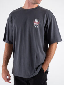 ONLY&SONS T-shirt con stampa TokyoJapan fronteretro KEANE 22033620 Grey Pinstripe (2)