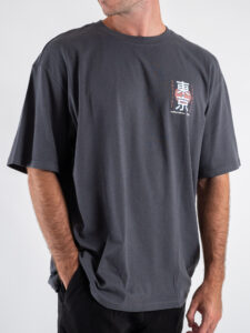ONLY&SONS T-shirt con stampa TokyoJapan fronteretro KEANE 22033620 Grey Pinstripe (4)