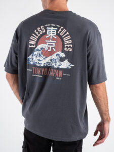 ONLY&SONS T-shirt con stampa TokyoJapan fronteretro KEANE 22033620 Grey Pinstripe (6)