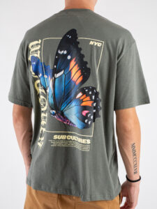 ONLY&SONS T-shirt con stampa farfalla fronteretro KEANE 22033620 Castor Gray (2)