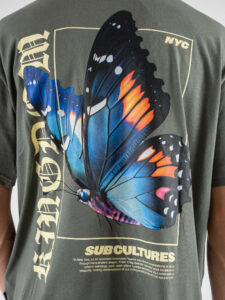 ONLY&SONS T-shirt con stampa farfalla fronteretro KEANE 22033620 Castor Gray (3)