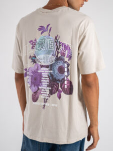 ONLY&SONS T-shirt con stampa floreale fronteretro KEANE 22033620 Silver Lining (1)