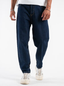 OVER-D Jeans lavaggio scuro baggy con 5 tasche OE1F2W4D10 Dark Blu (3)