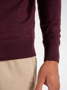 OVER-D Maglione girocollo basico M01 Bordeaux (4)