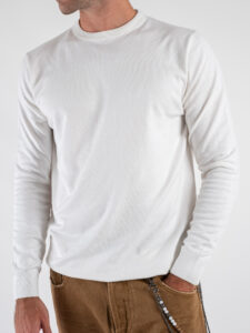 OVER-D Maglione girocollo basico M01 Panna (1)