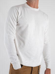 OVER-D Maglione girocollo basico M01 Panna (2)