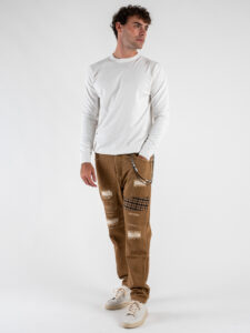 OVER-D Maglione girocollo basico M01 Panna (5)
