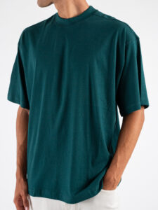OVER-D T-shirt basica in cotone oversize con taglio boxing OE1F2W4T04 Verde (1)
