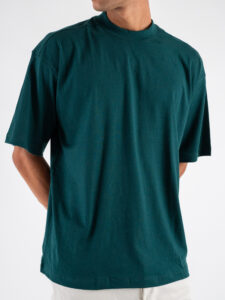 OVER-D T-shirt basica in cotone oversize con taglio boxing OE1F2W4T04 Verde (2)