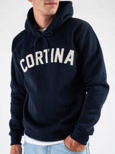SUPERCULTURE Felpa con cappuccio felpata con ricamo A949 CORTINA Blu (6)