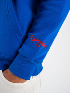 SUPERCULTURE Felpa con cappuccio felpata con ricamo a catenella BOMBER TODAY A931 RoyalRosso (4)