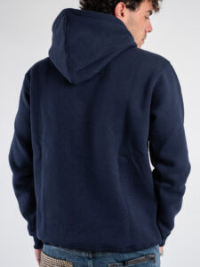 SUPERCULTURE Felpa con cappuccio felpata con stampa MORZINE A963 Blu (5)