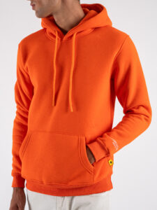 SUPERCULTURE Felpa con cappuccio felpata t.unita con logo sul polso JOY-Z Arancio (1)