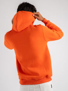 SUPERCULTURE Felpa con cappuccio felpata t.unita con logo sul polso JOY-Z Arancio (4)