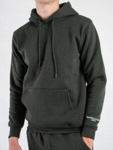 SUPERCULTURE Felpa con cappuccio felpata t.unita con logo sul polso JOY-Z Militare (2)