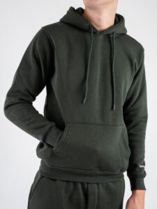 SUPERCULTURE Felpa con cappuccio felpata t.unita con logo sul polso JOY-Z Militare (4)