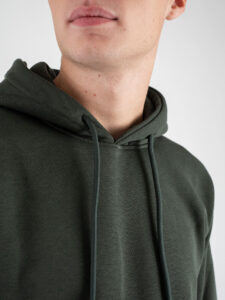 SUPERCULTURE Felpa con cappuccio felpata t.unita con logo sul polso JOY-Z Militare (5)
