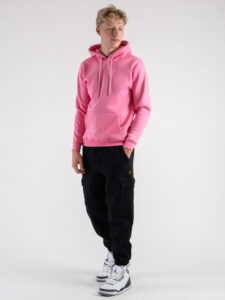 SUPERCULTURE Felpa con cappuccio felpata t.unita con logo sul polso JOY-Z Rosa Bubble (1)
