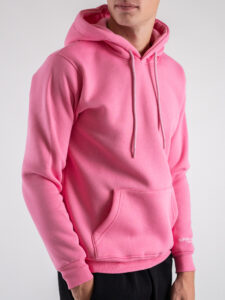 SUPERCULTURE Felpa con cappuccio felpata t.unita con logo sul polso JOY-Z Rosa Bubble (2)