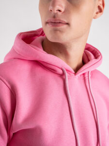SUPERCULTURE Felpa con cappuccio felpata t.unita con logo sul polso JOY-Z Rosa Bubble (3)