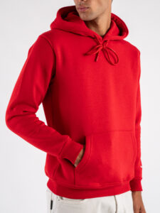 SUPERCULTURE Felpa con cappuccio felpata t.unita con logo sul polso JOY-Z Rosso (2)