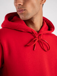 SUPERCULTURE Felpa con cappuccio felpata t.unita con logo sul polso JOY-Z Rosso (3)