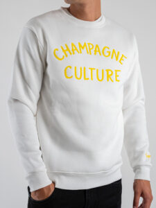 SUPERCULTURE Felpa girocollo felpata CHAMPAGNE CULTURE A957 Bianca (1)