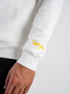 SUPERCULTURE Felpa girocollo felpata CHAMPAGNE CULTURE A957 Bianca (4)