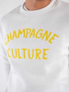 SUPERCULTURE Felpa girocollo felpata CHAMPAGNE CULTURE A957 Bianca (5)