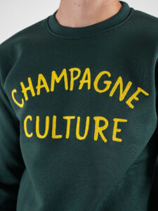 SUPERCULTURE Felpa girocollo felpata CHAMPAGNE CULTURE A957 Verde Bosco (1)