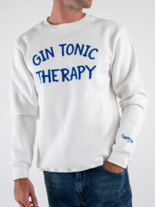SUPERCULTURE Felpa girocollo felpata GIN TONIC THERAPY A953 Bianca:Blu2